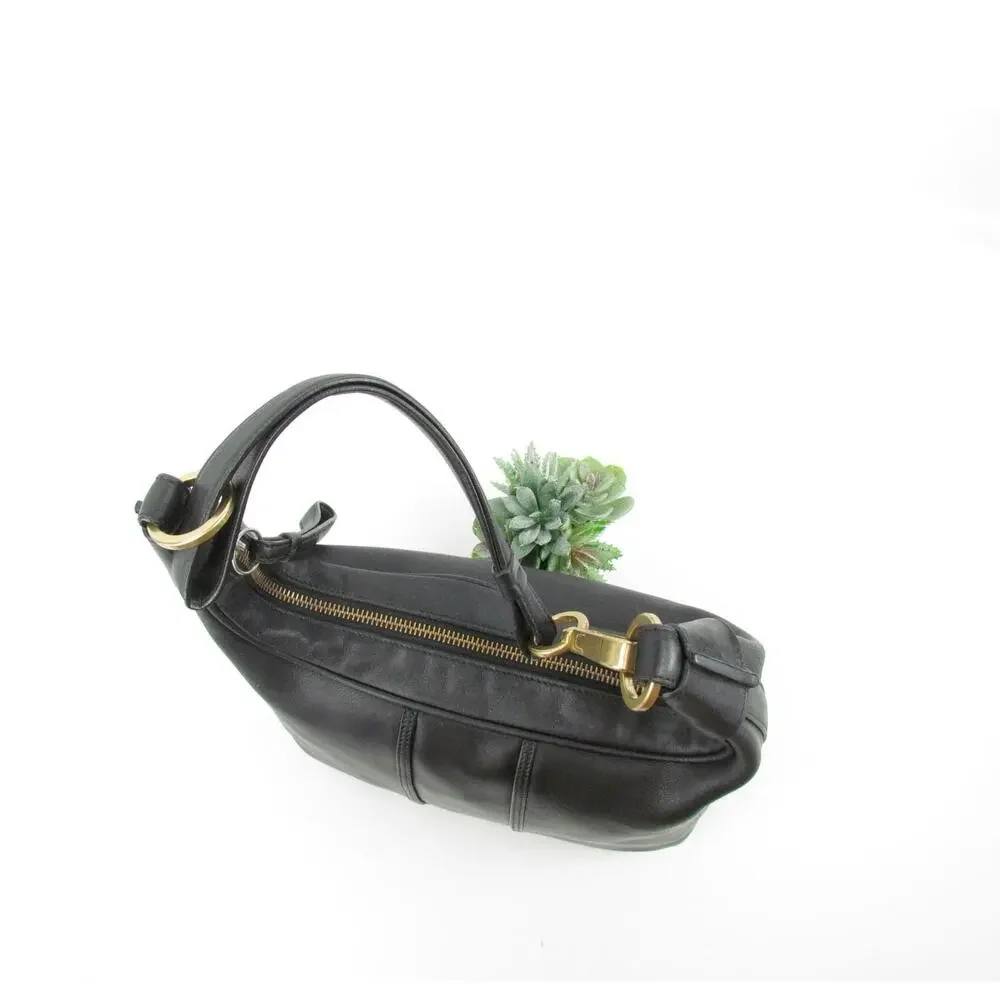 Coach Black Leather Hobo Bag